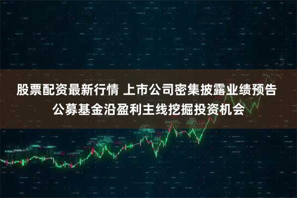 股票配资最新行情 上市公司密集披露业绩预告 公募基金沿盈利主线挖掘投资机会
