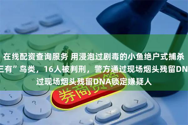 在线配资查询服务 用浸泡过剧毒的小鱼绝户式捕杀6000多只“三有”鸟类，16人被判刑，警方通过现场烟头残留DNA锁定嫌疑人